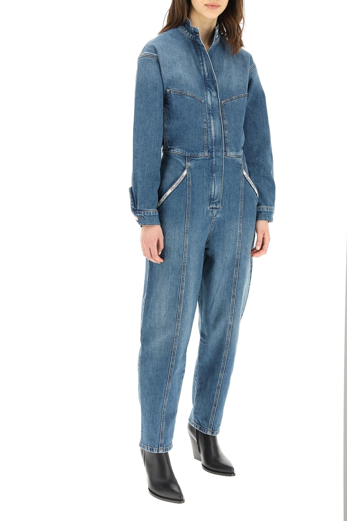 DENIM LOGO TAPE JUMPSUIT - 2