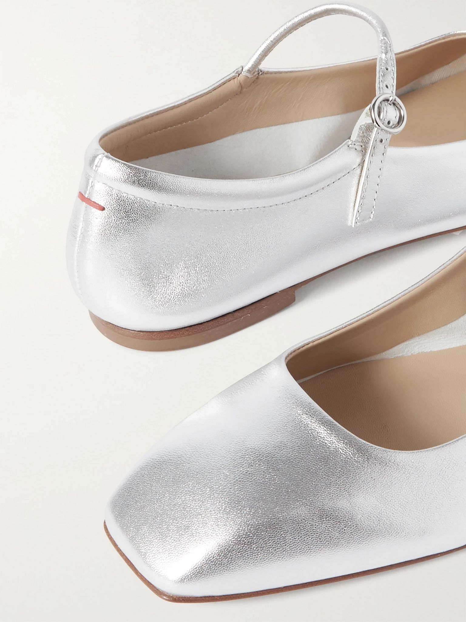 Uma leather Mary Jane flats Silver - 4