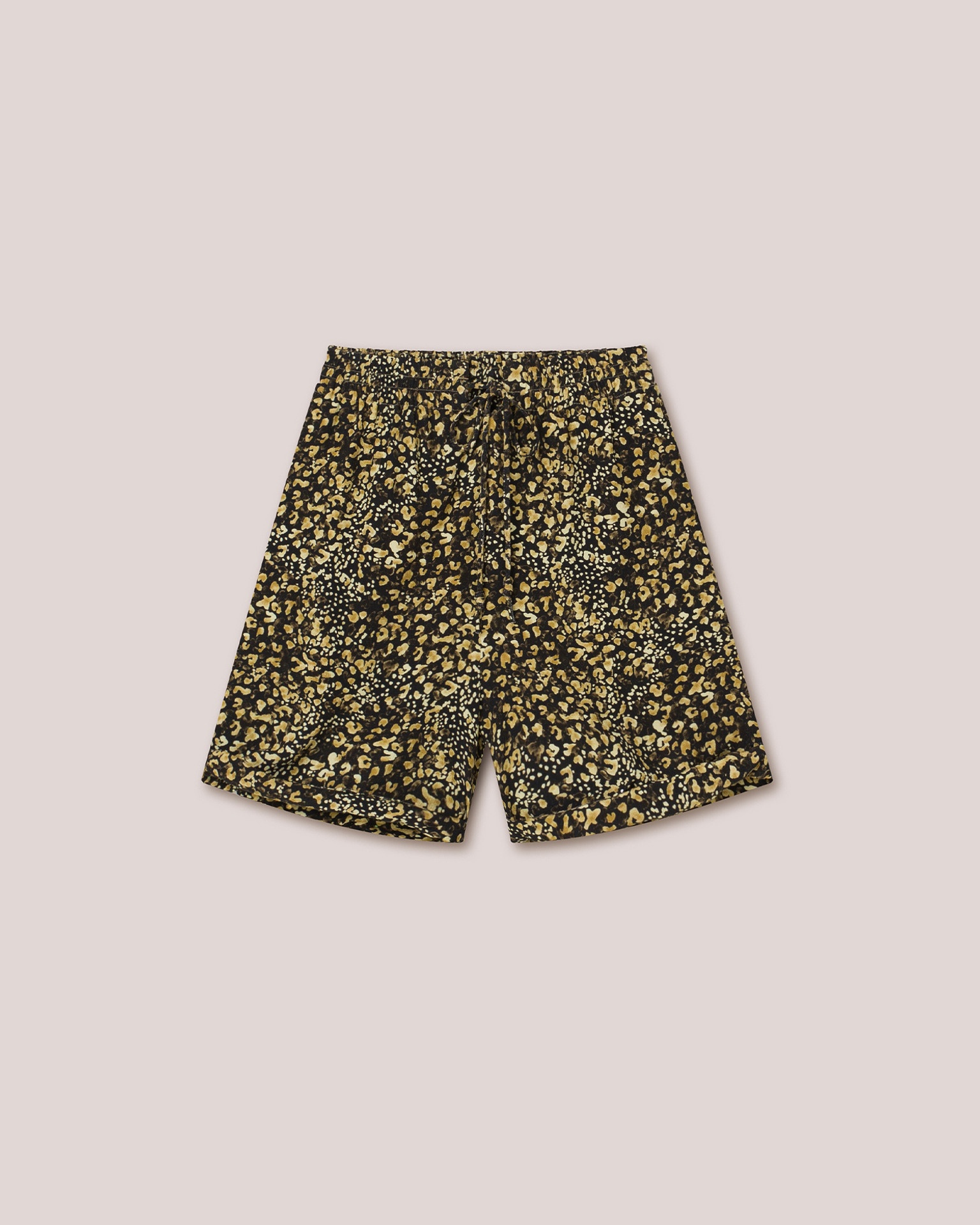 LINDE - Crepe viscose drawstring shorts - Tiny Leopard - 1