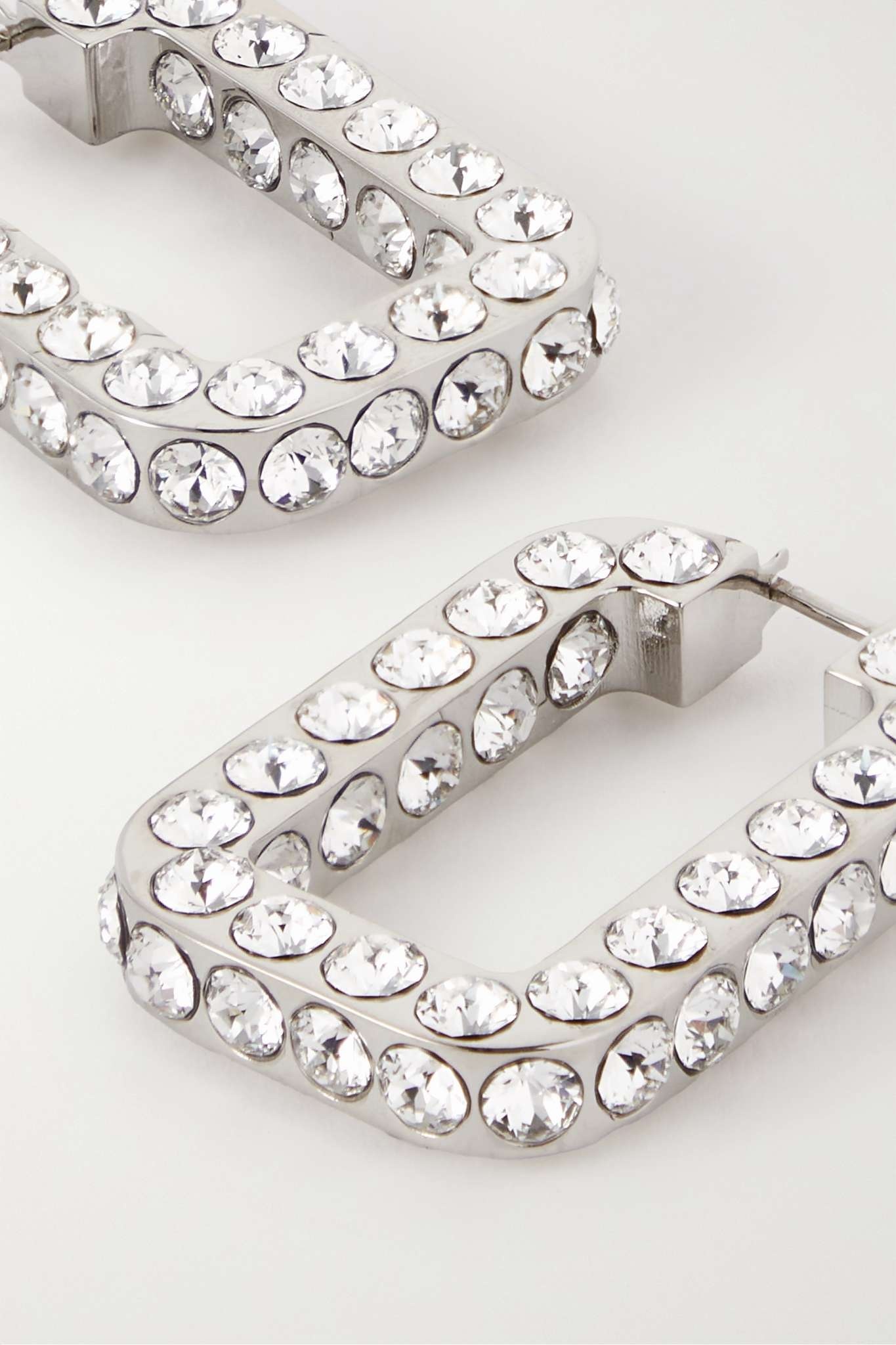Charlotte silver-tone crystal hoop earrings - 4