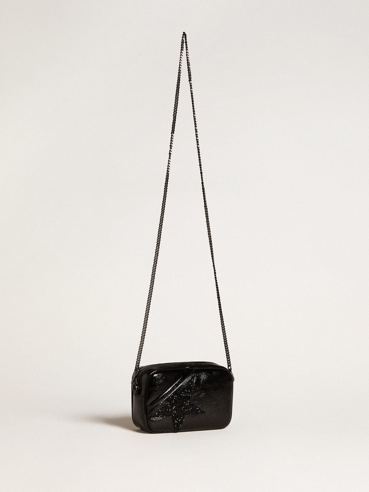 Mini Star Bag in black leather with Swarovski crystal star - 3
