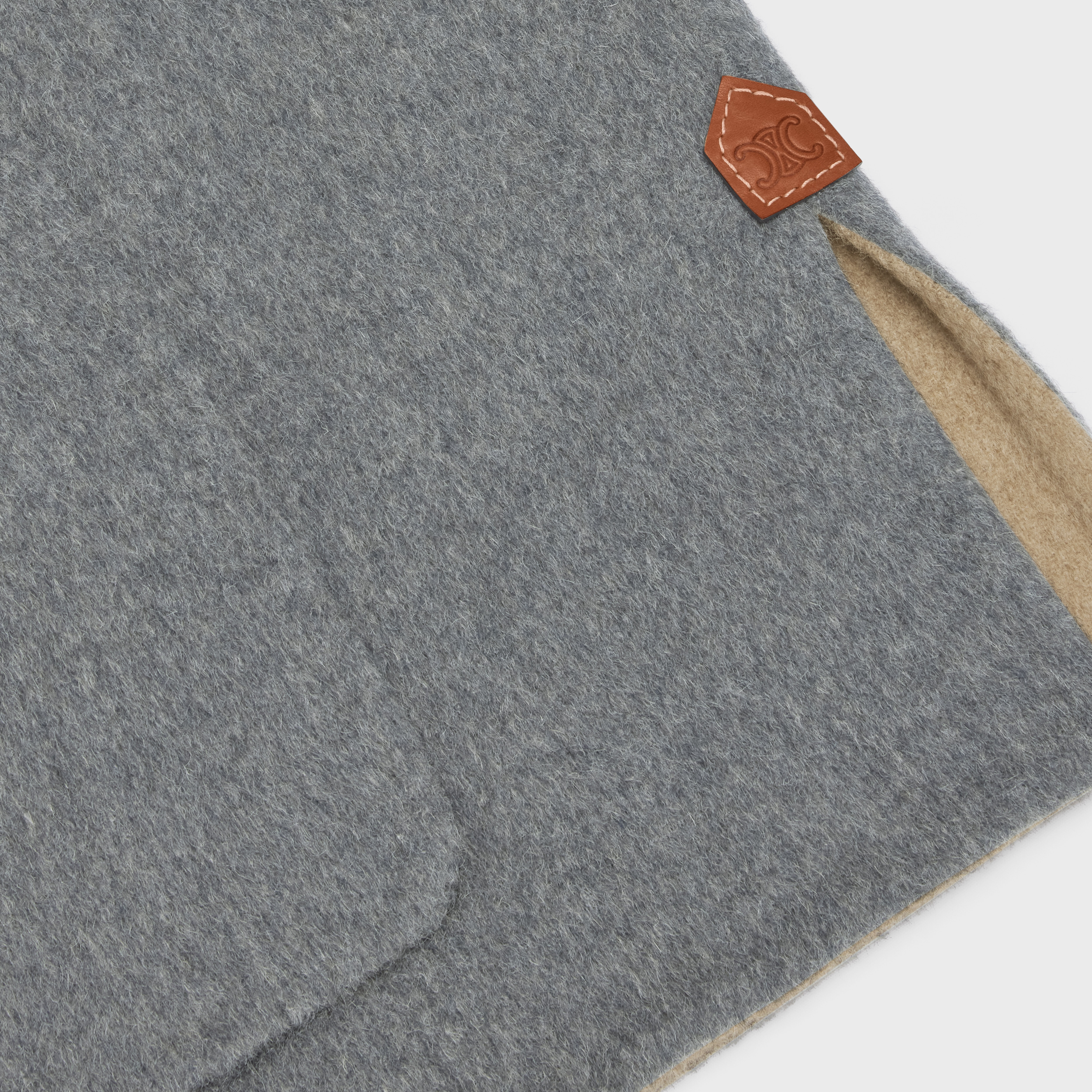 CARDIGAN WITH LEATHER TABS IN MINK AND CHINCHILLA - 4