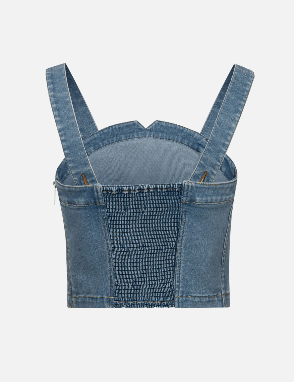 LOGO EMBROIDERY WASHED FASHION FIT DENIM VEST - 2