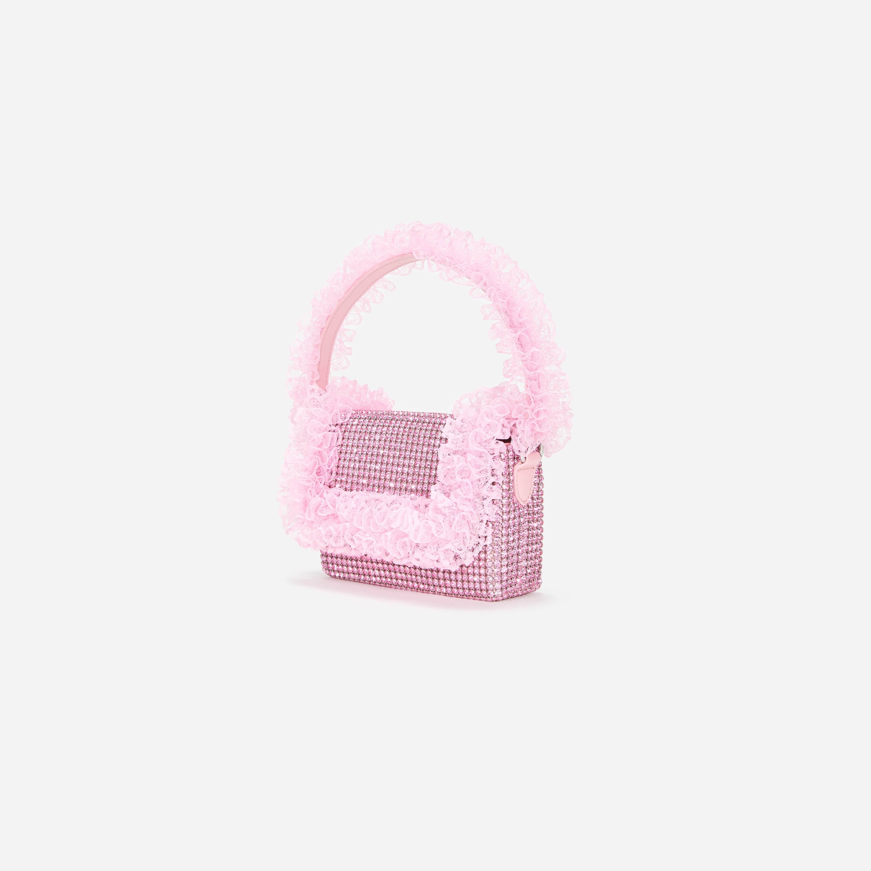 Pink Crystal Lace Detail Bag - 2