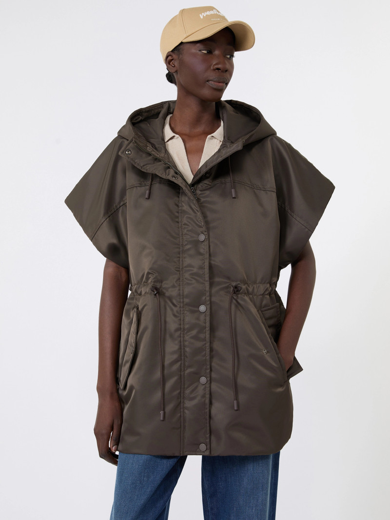 ORIGANO Water-repellent twill padded gilet - MUD 5