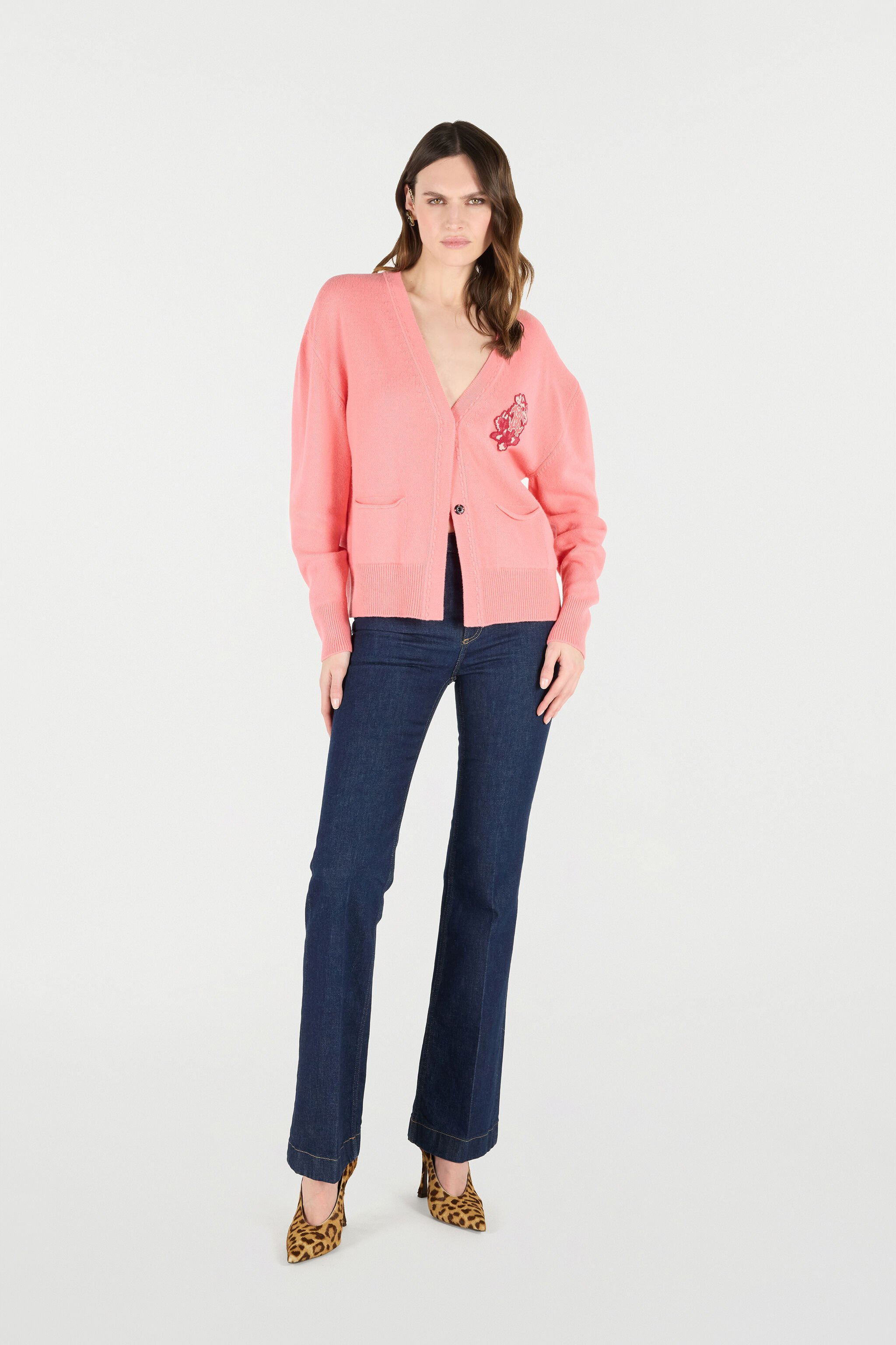 Cardigan With Mirror Snake Monogram - 2