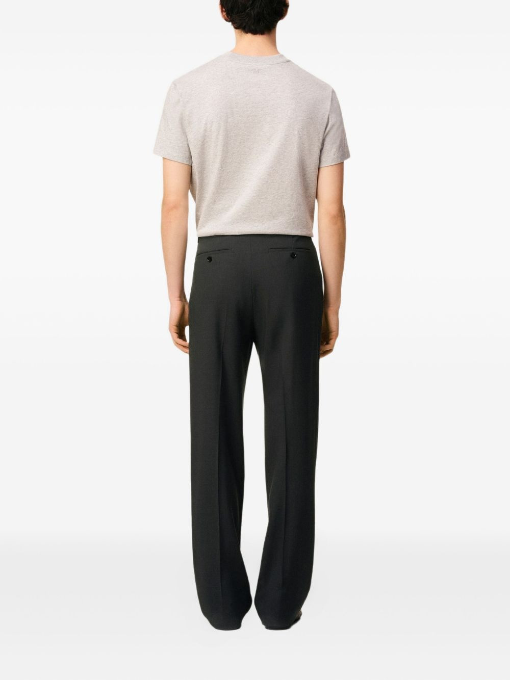 wool straight-leg trousers - 4