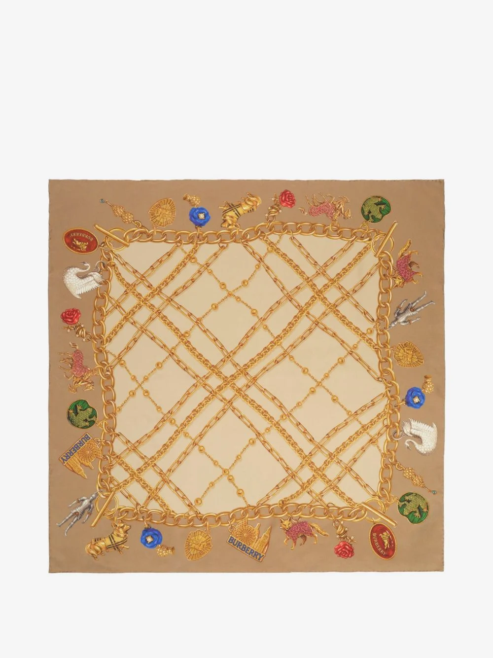 Check charm silk scarf - 1