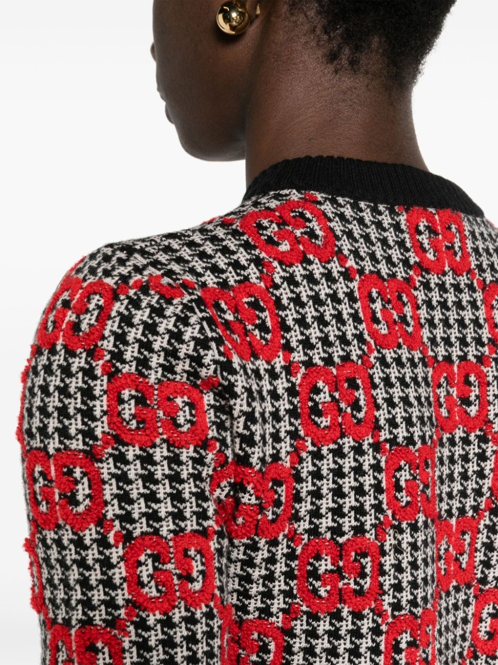 GG-jacquard knitted wool top - 5