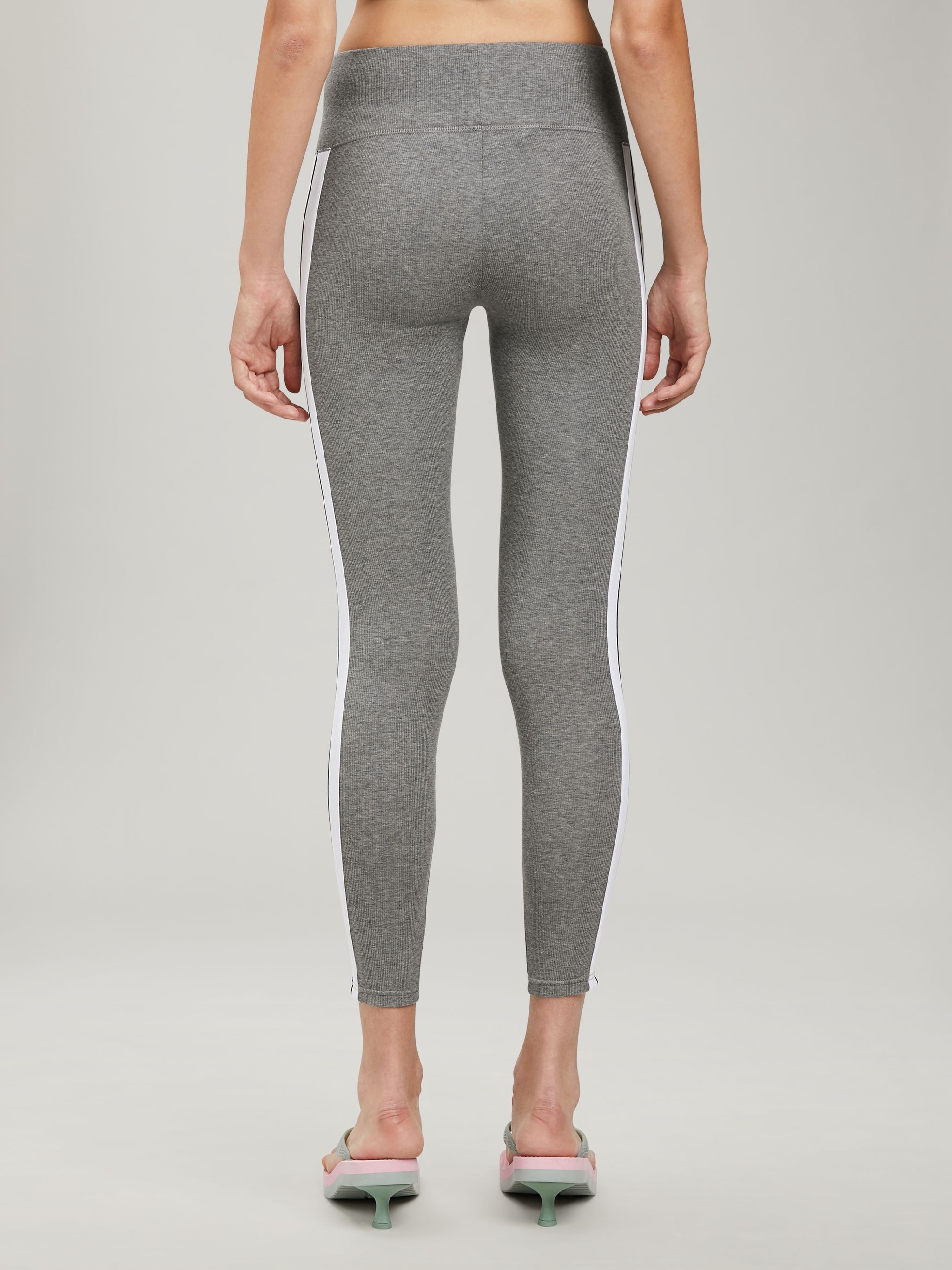 MELANGE GREY TRACK LEGGINGS - 5