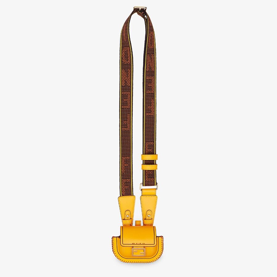 Orange leather charm - 2