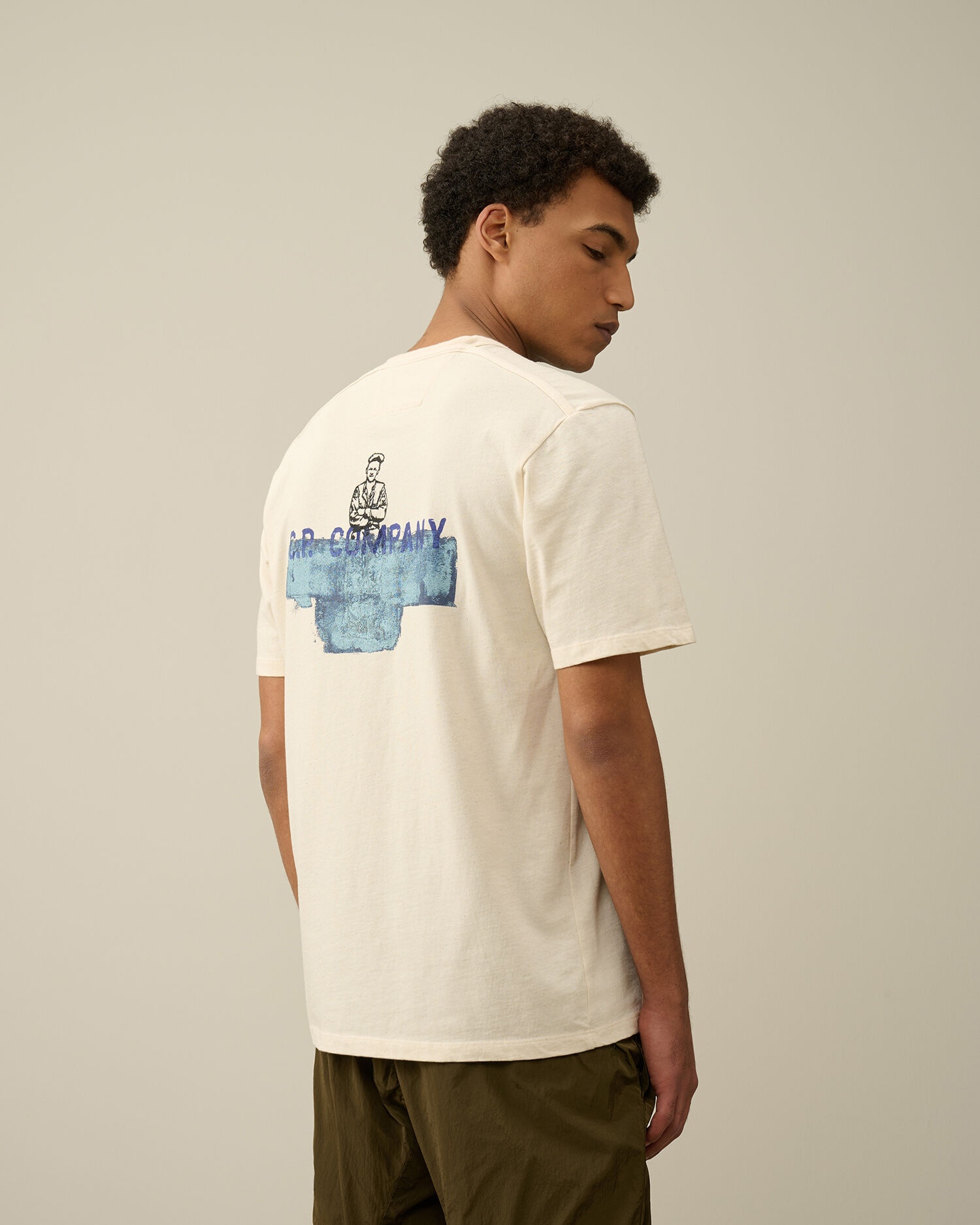Tシャツ・カットソー C.P. Company Natural jersey T-shirt with logo C.P. Company Natural Jersey T-Shirt | REVERSIBLE