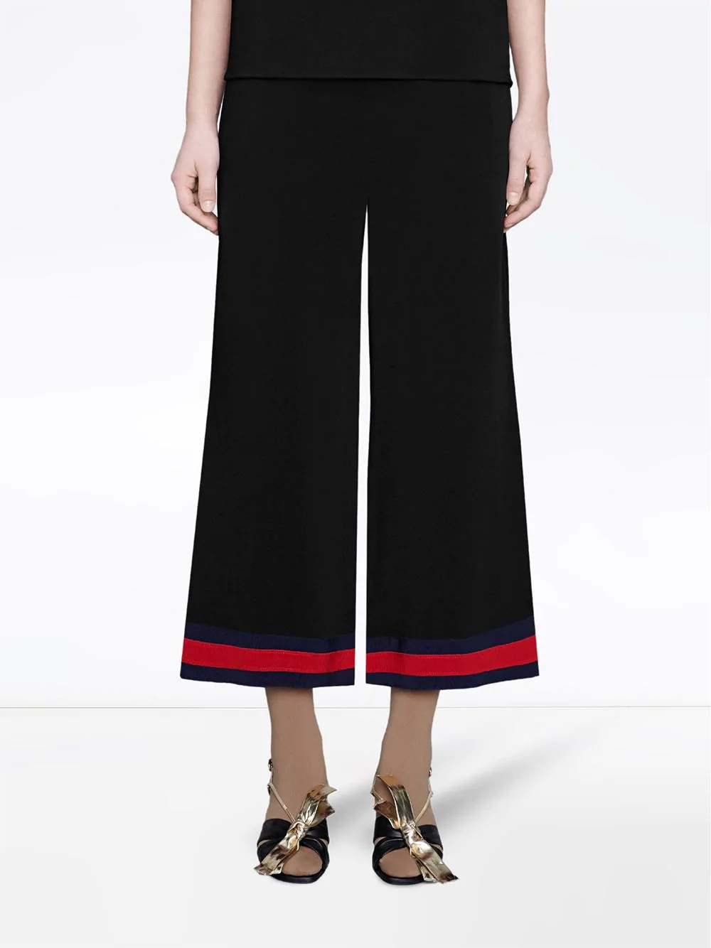 Web trim culotte trousers - 3