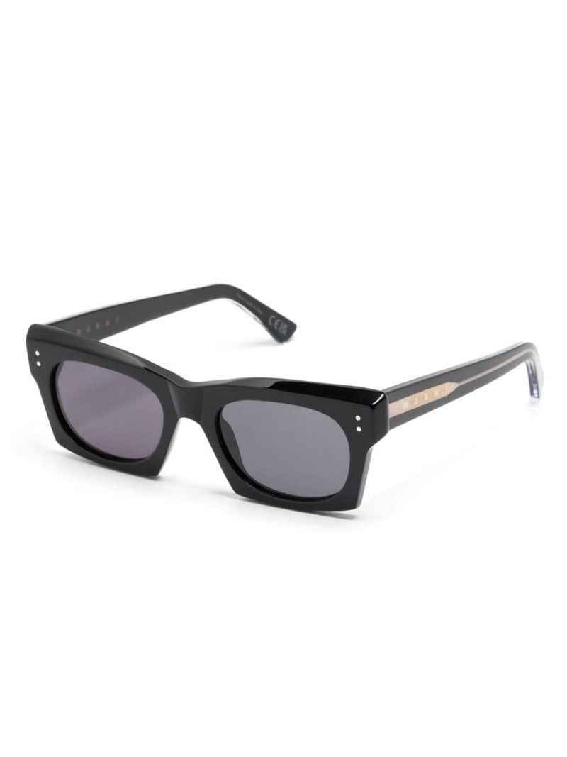 Marni logo-engraved square-frame sunglasses outlook