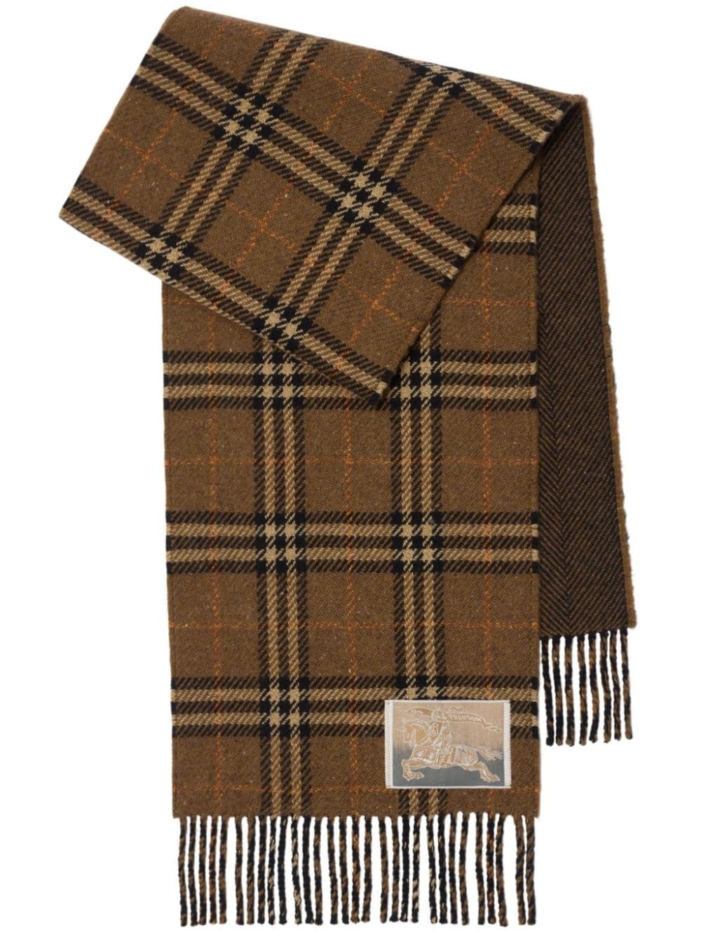 reversible check cashmere-wool scarf - 1