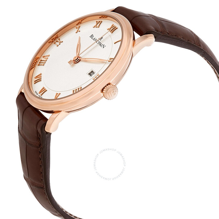 Blancpain Villeret White Dial 18kt Rose Gold Brown Leather Men's Watch 6651-3642-55B - 2