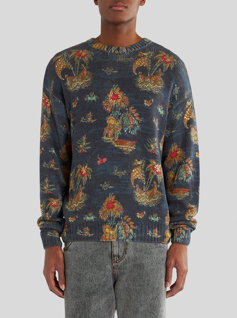 Etro SILK AND LINEN JUMPER WITH APPLICATIONS outlook