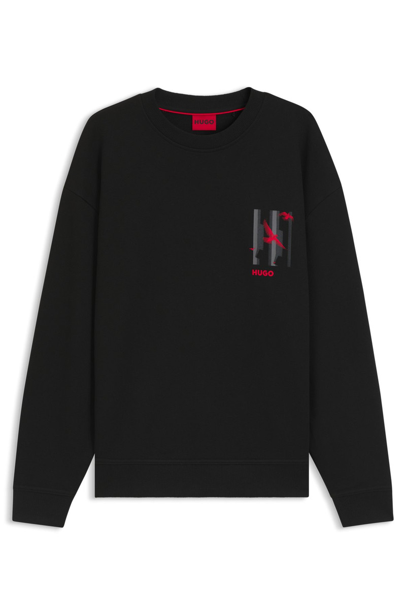 COTTON-TERRY SWEATSHIRT WITH BIRD ARTWORK 1