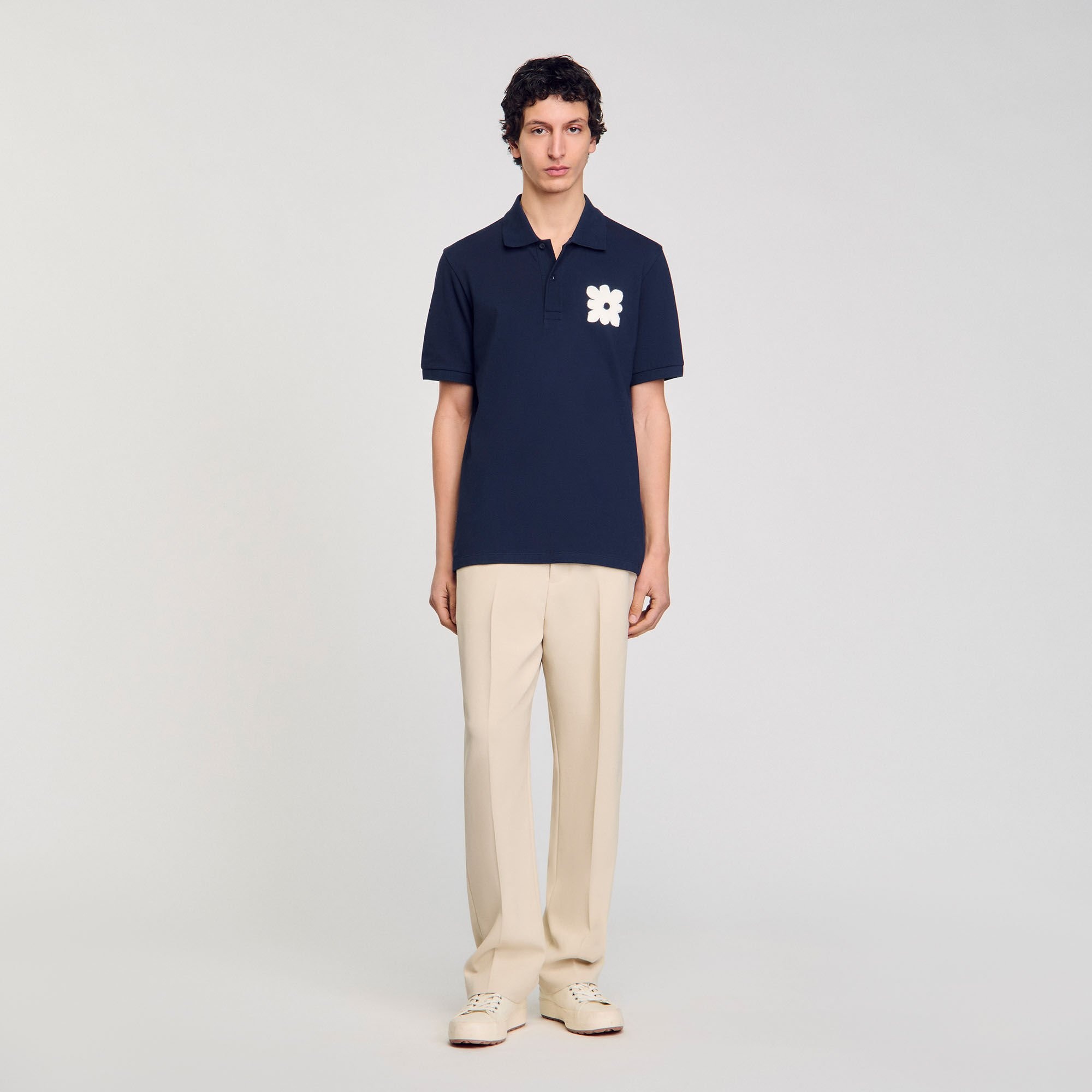 POLO SHIRT WITH FLOWER PATCH - 2