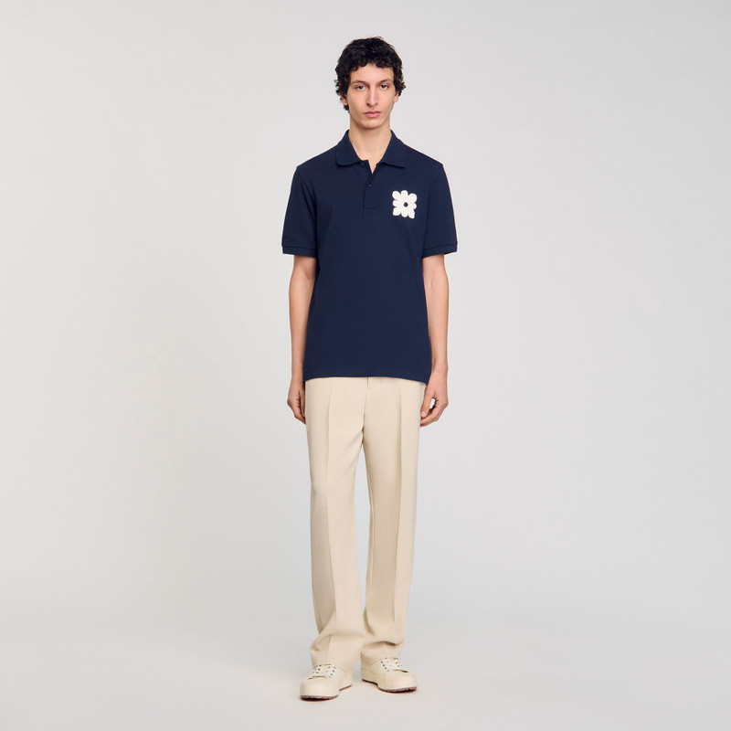 Sandro POLO SHIRT WITH FLOWER PATCH outlook