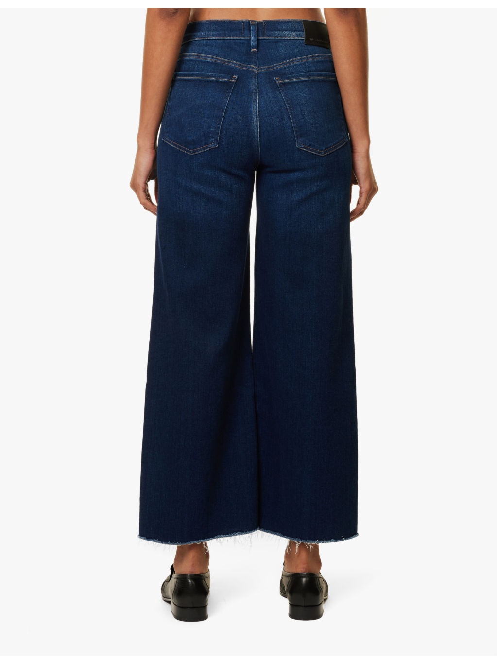 Lyra wide-crop-leg high-rise stretch-regenerative-denim blend jeans - 4