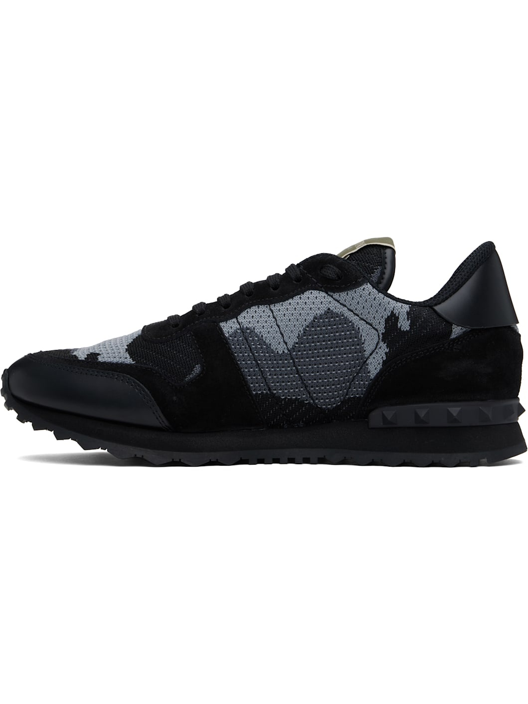 Black & Gray Mesh Fabric Camouflage Rockrunner Sneakers - 3