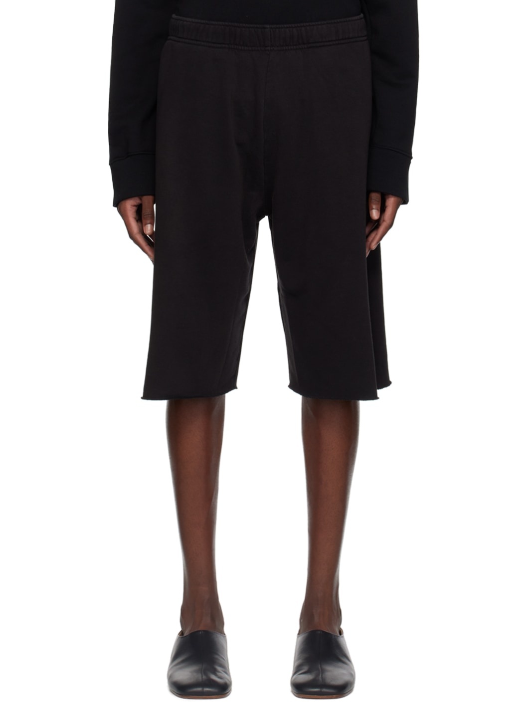 Black Elasticized Shorts - 1