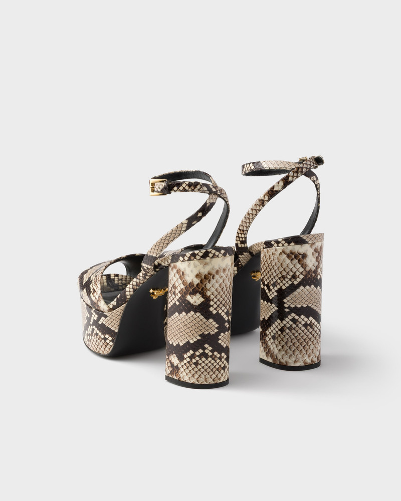 Python-print Ayers leather platform sandals 4
