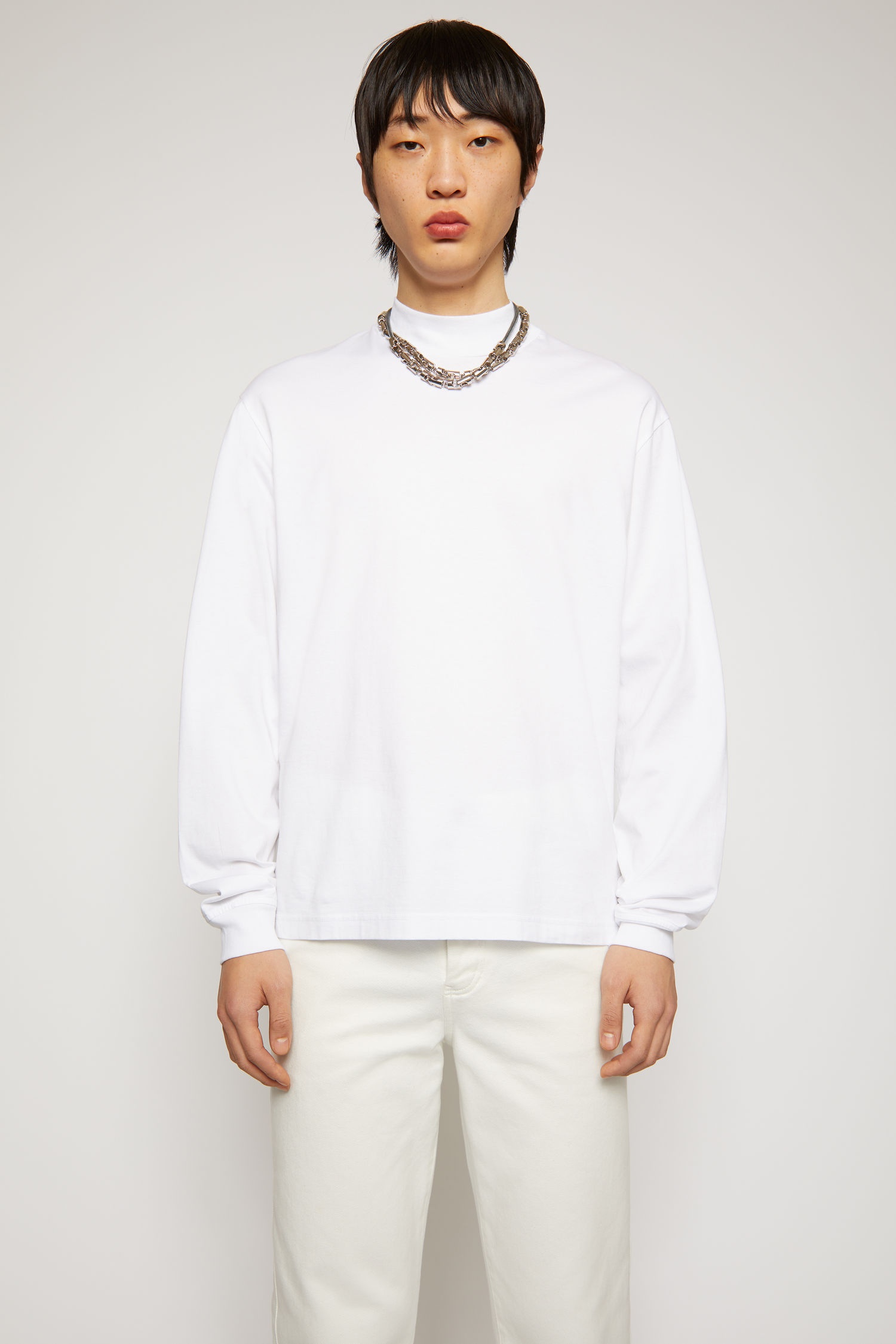 Long sleeved mock neck t-shirt - Optic White - 2