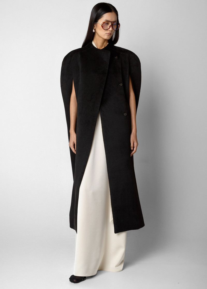 Roslev Cape Coat - Black 1
