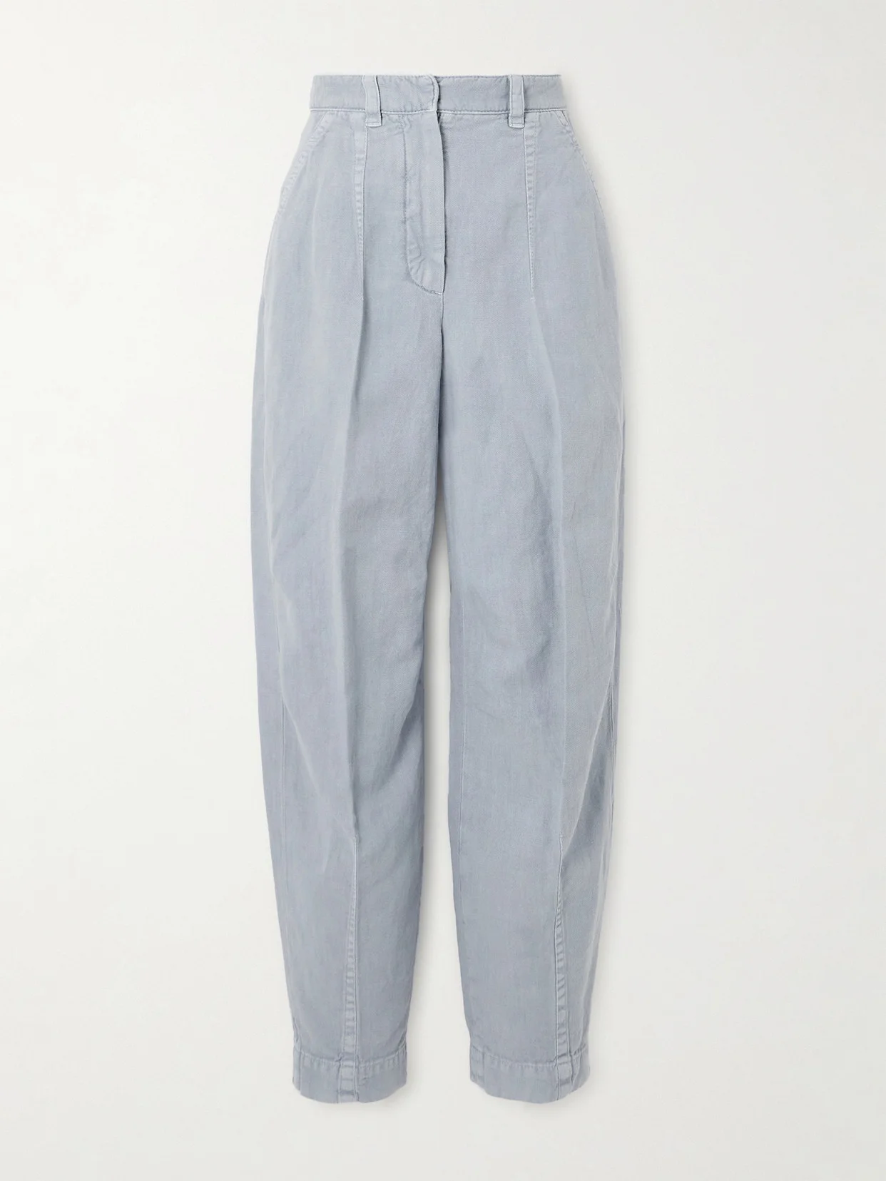 Cotton And Linen-blend Twill Tapered Pants - 1