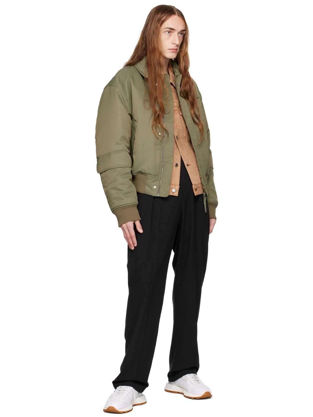 Khaki Relaxed Bomber Jacket - 4