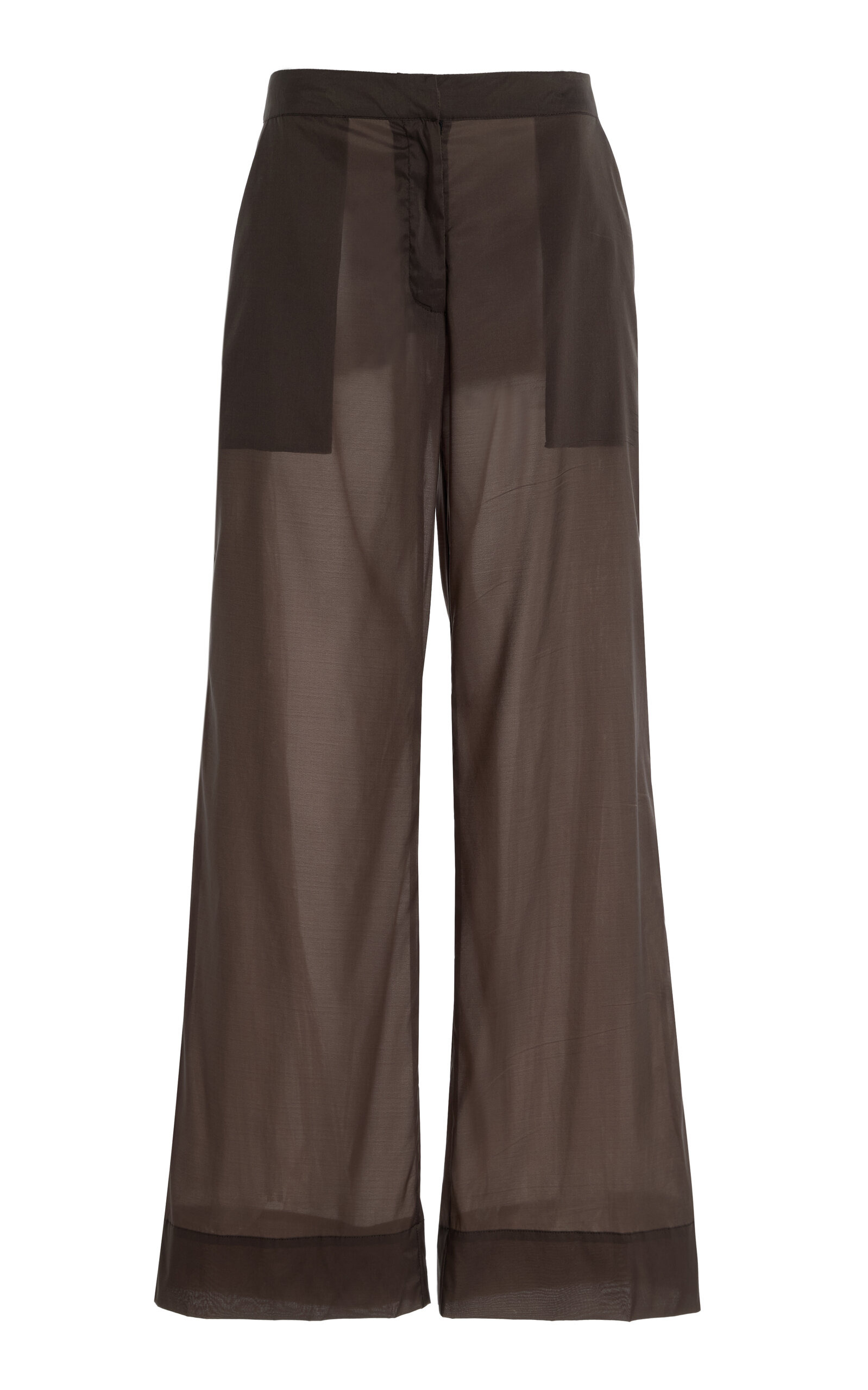 Transparent Silk-Blend Pants green - 1