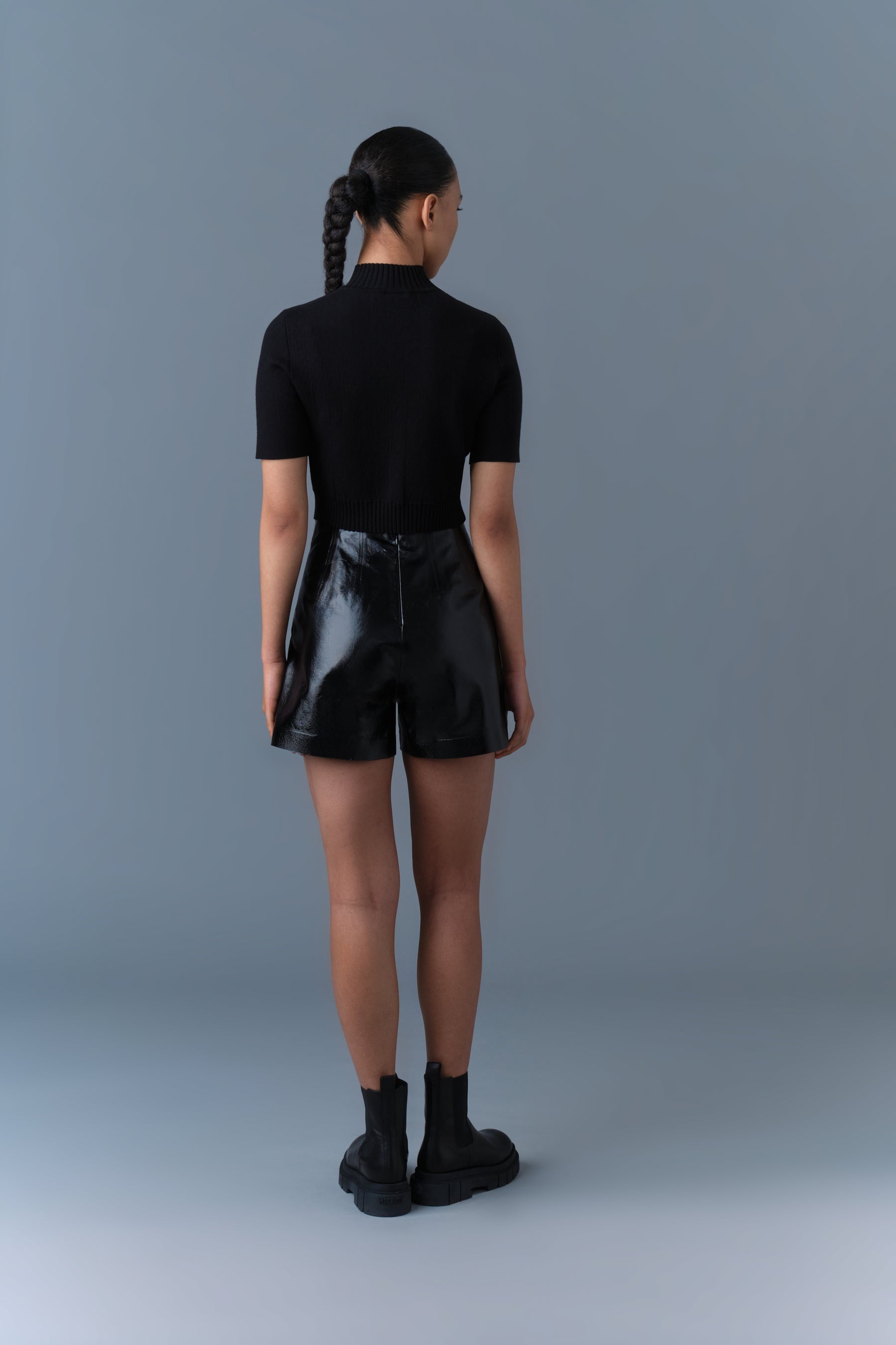 DAVA Panelled Leather Shorts - 4