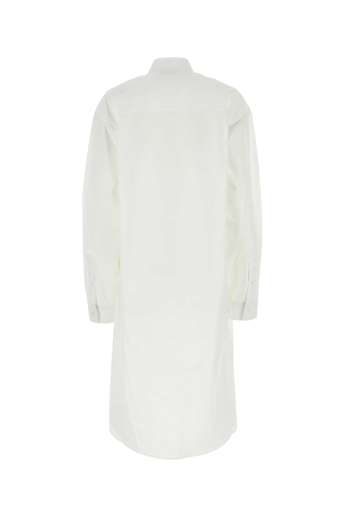 Balenciaga Women White Poplin Shirt Dress - 2