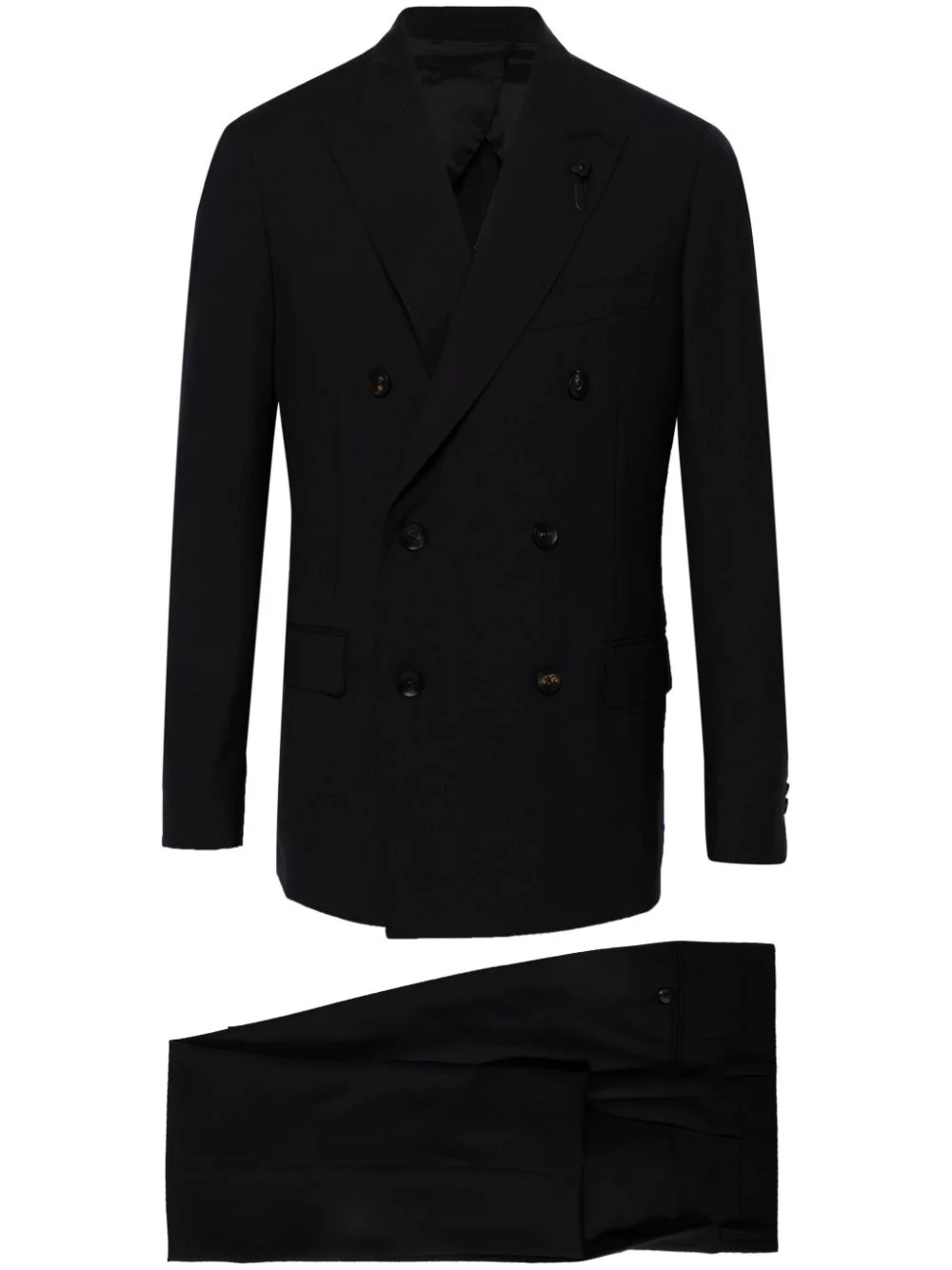double-breasted wool suit - 1