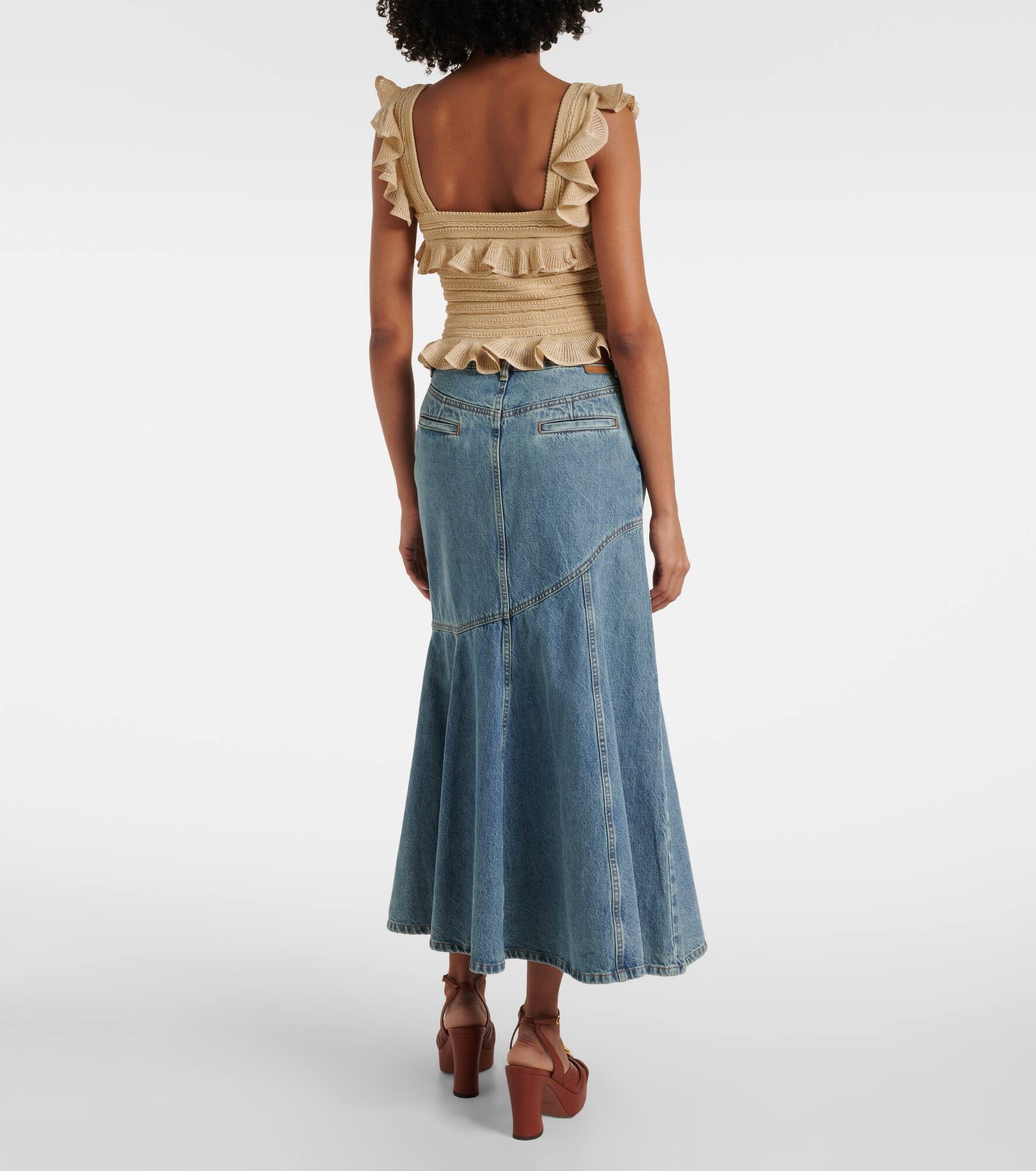 Ruffled lace lamé top - 3