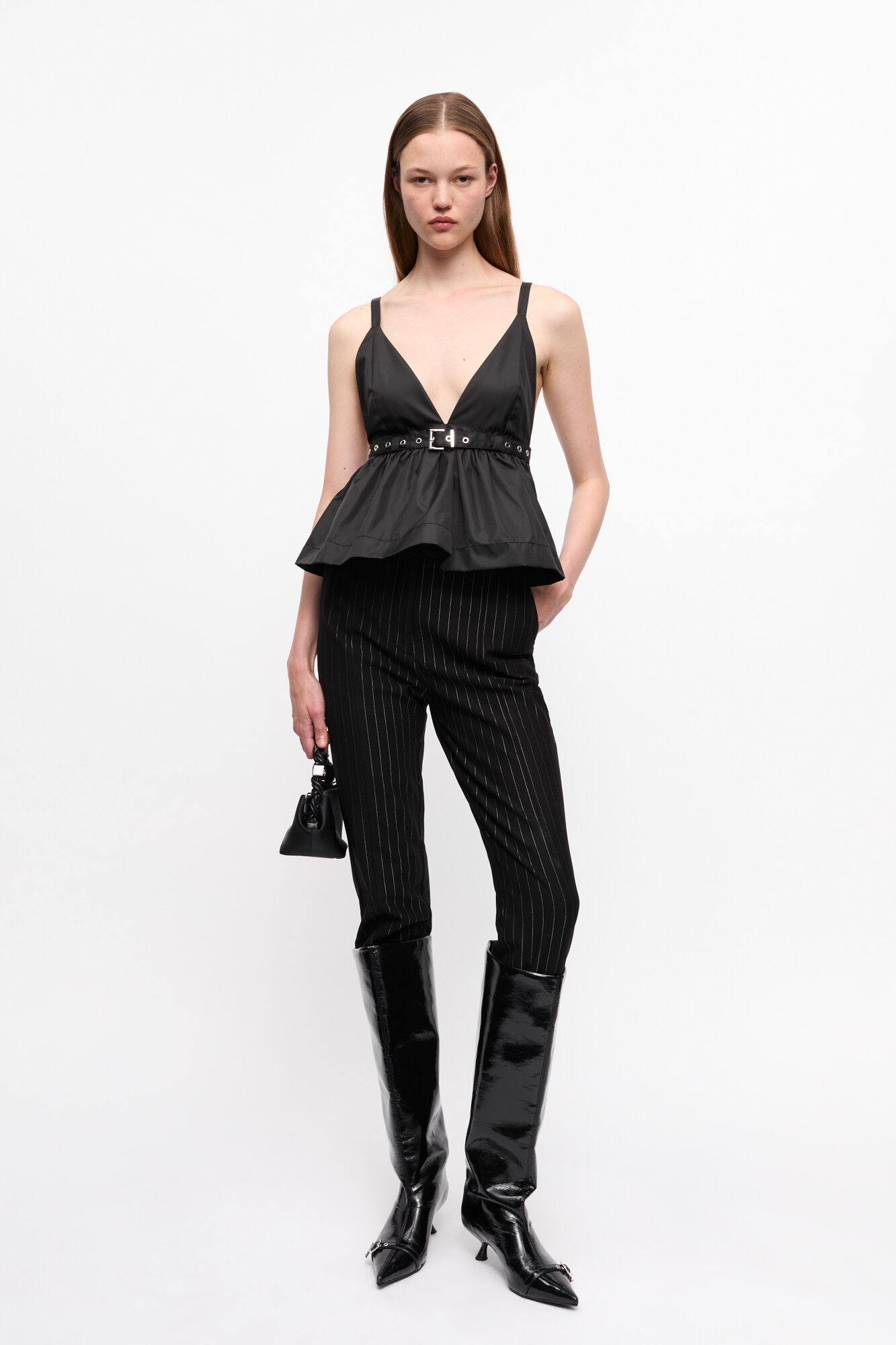 BLACK DUCHESSE NYLON STRAP TOP - 4