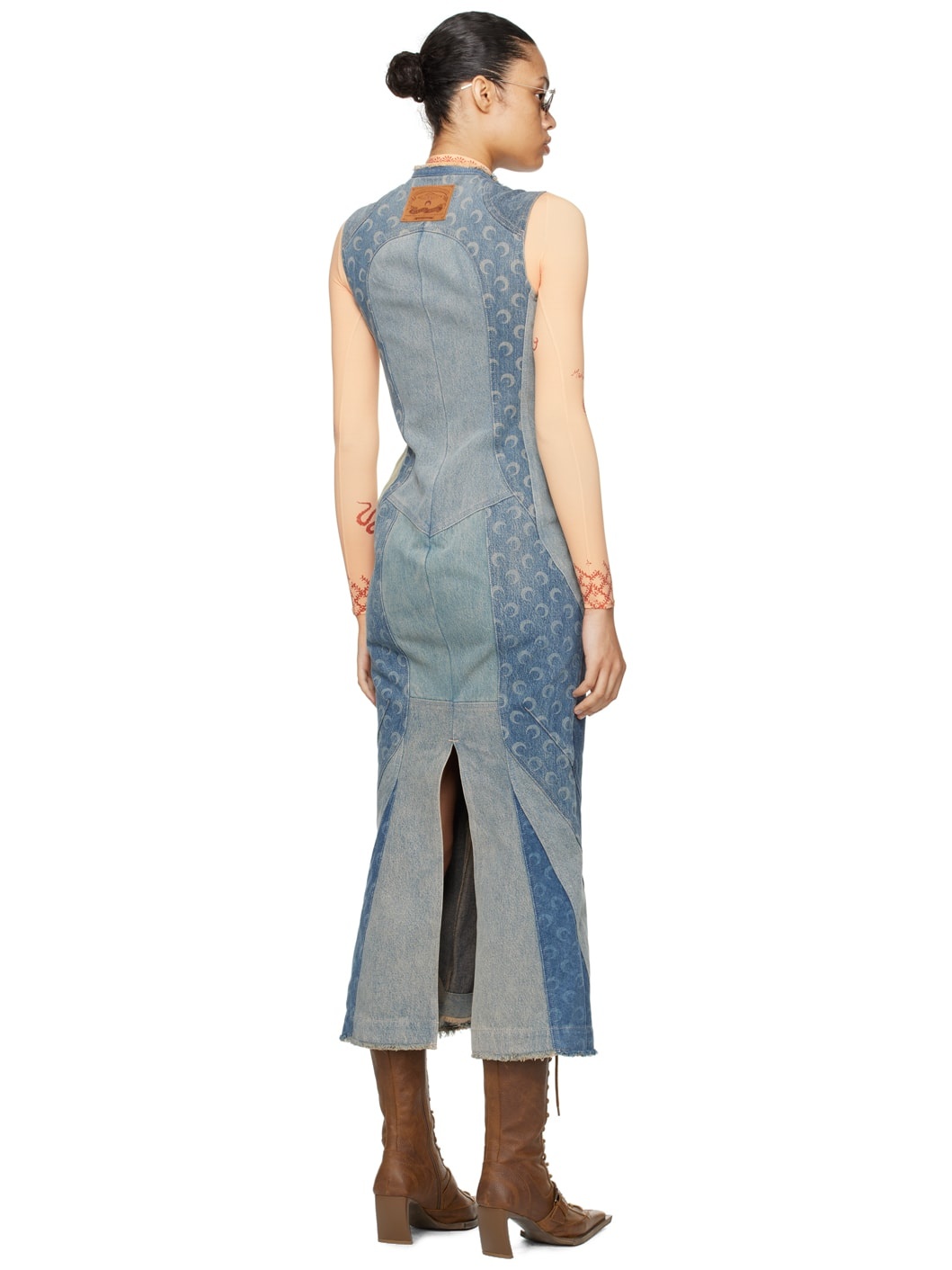 Blue Regenerated Denim Midi Dress - 3