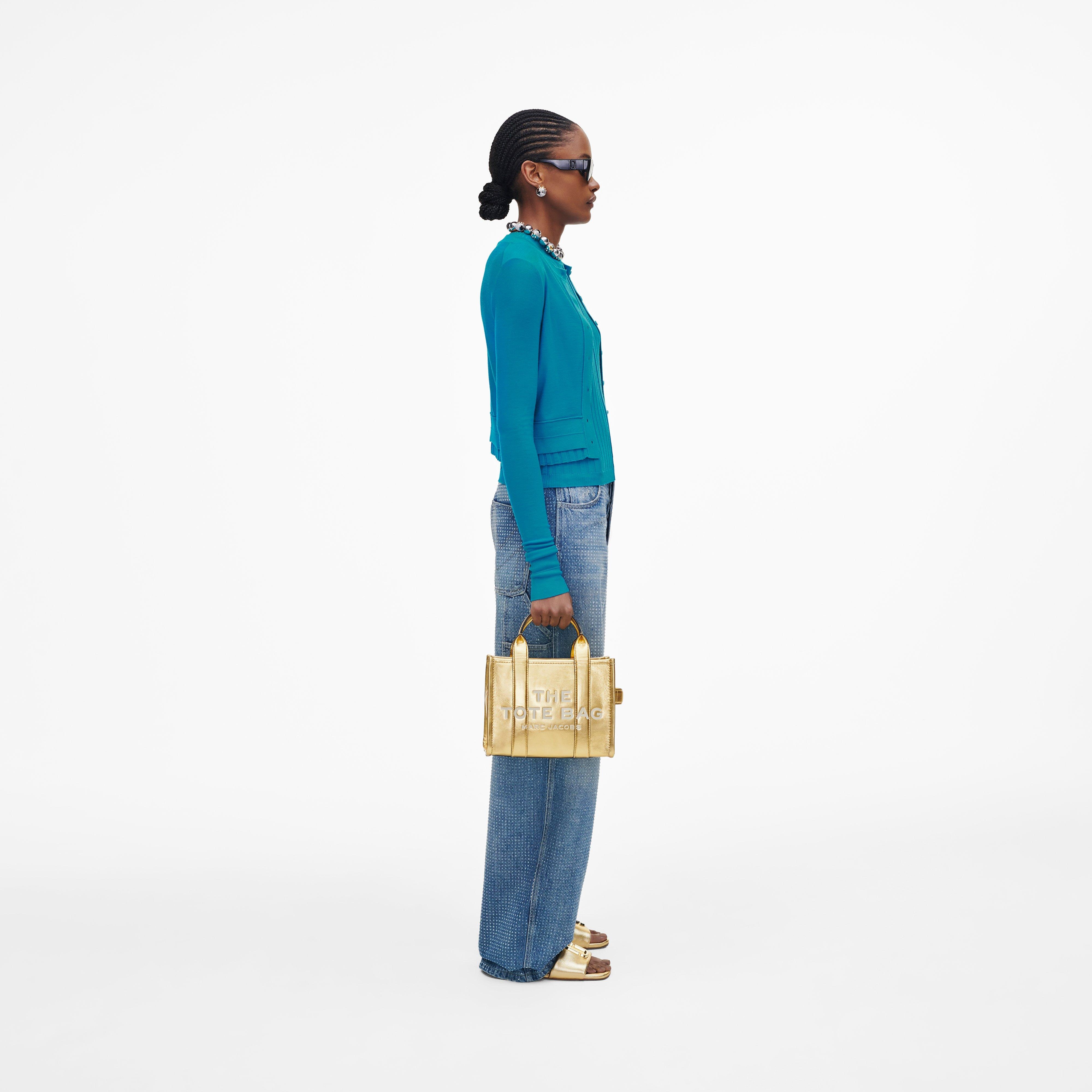 THE METALLIC LEATHER SMALL TOTE BAG - 8