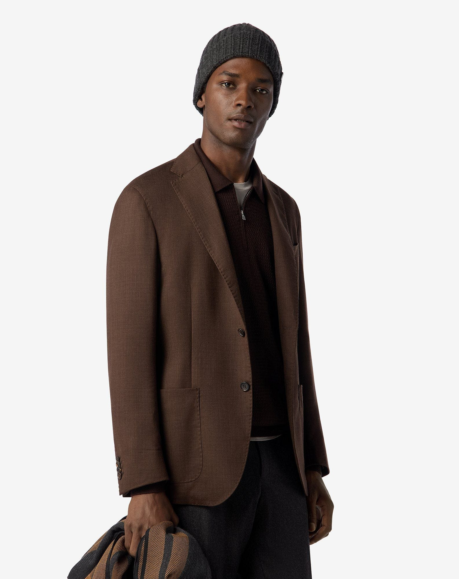 Brown wool and silk jacket - 2