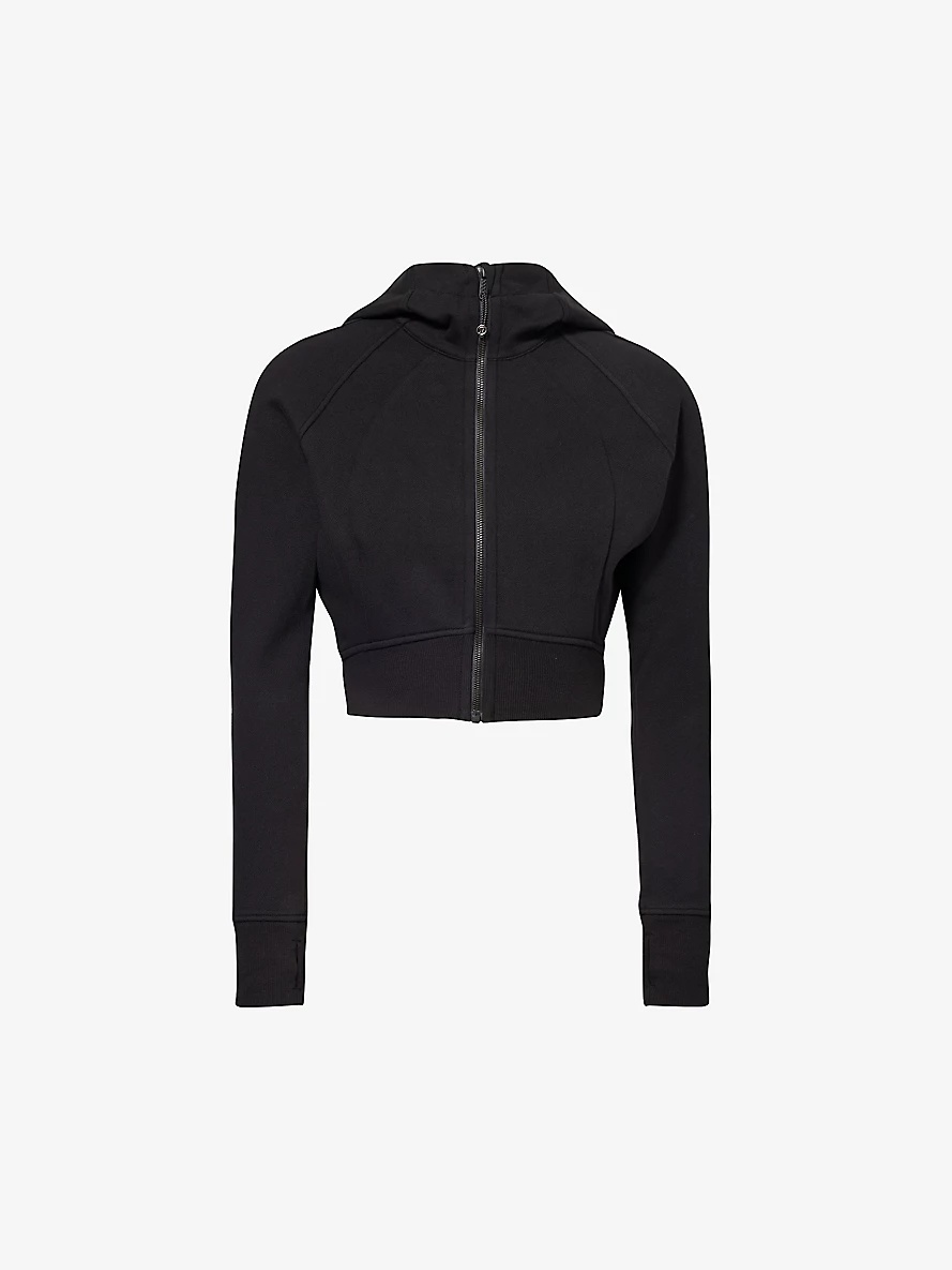 Scuba cropped cotton-blend hoody - 2