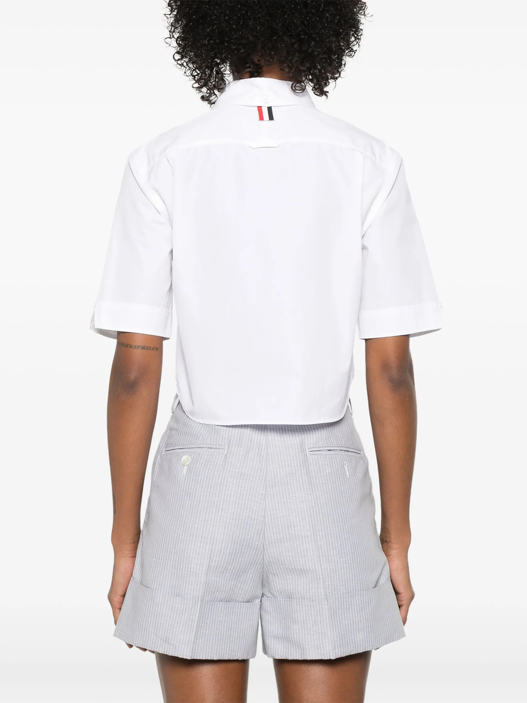 Poplin Cropped Short Sleeve Shirt Women - 4
