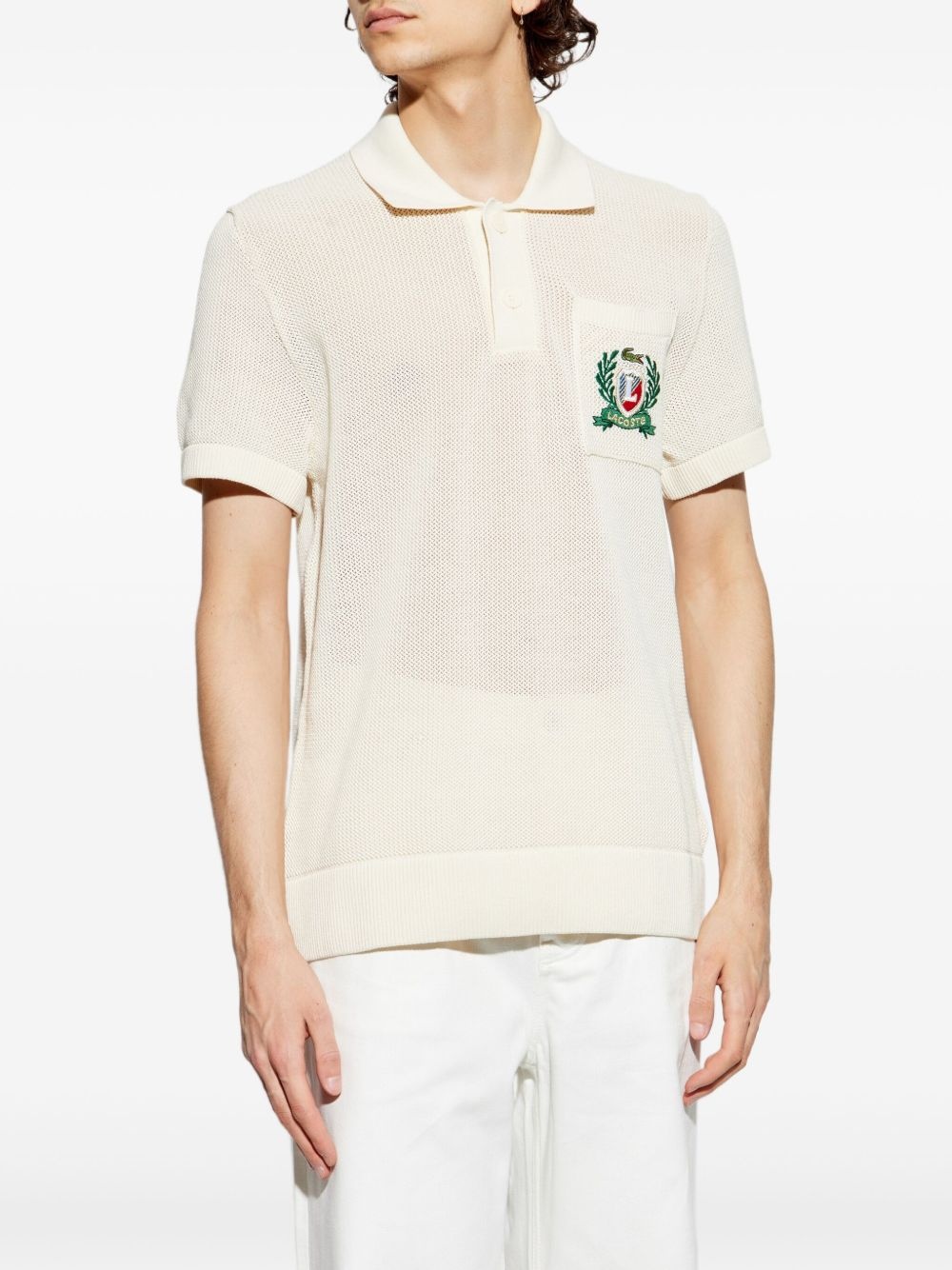 textured polo shirt - 3