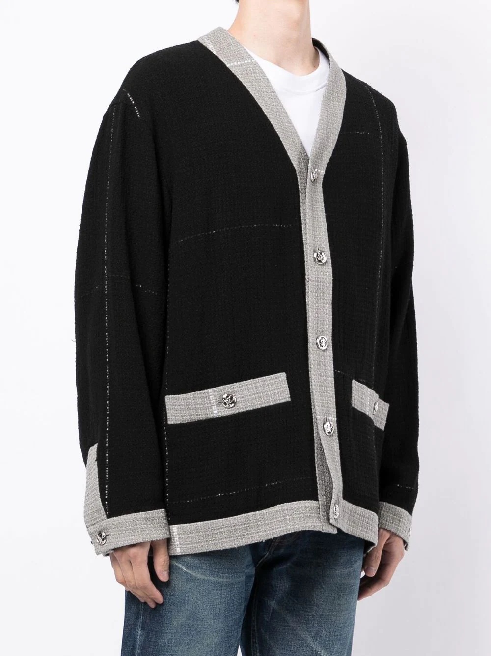 embroidered-logo cardigan - 3