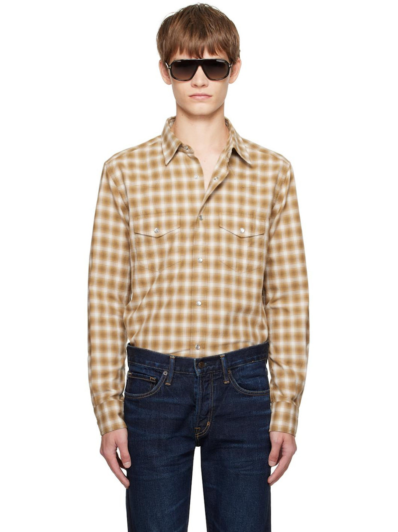 Tan Check Western Shirt 1