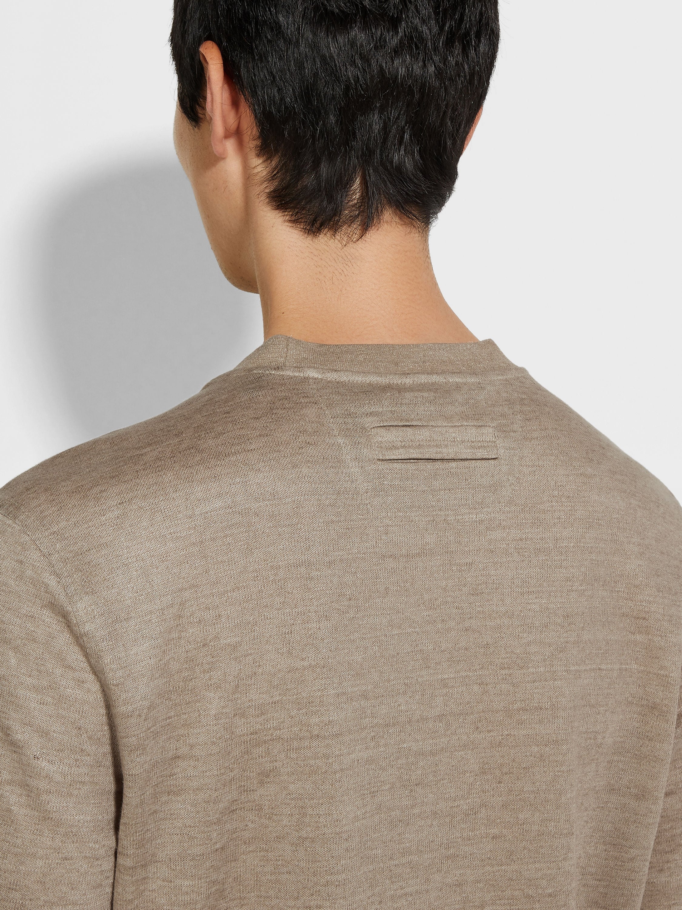 LIGHT TAUPE OASI LINO T-SHIRT - 2