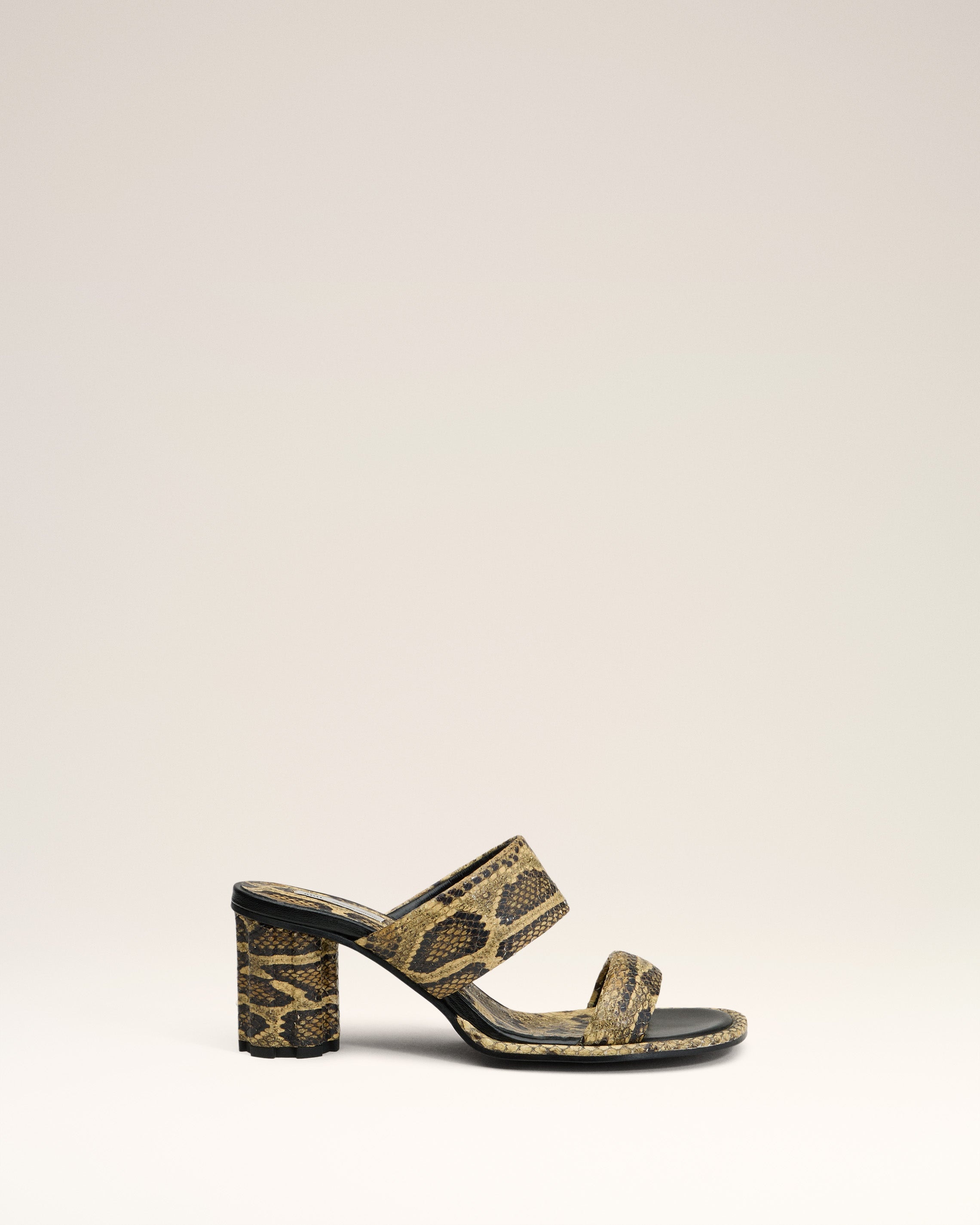BEIGE LEATHER PIANO SANDALS - 1