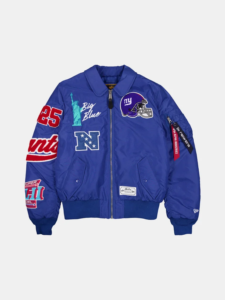 NEW YORK GIANTS X ALPHA X NEW ERA MA-1 COLLARED BOMBER JACKET - 1