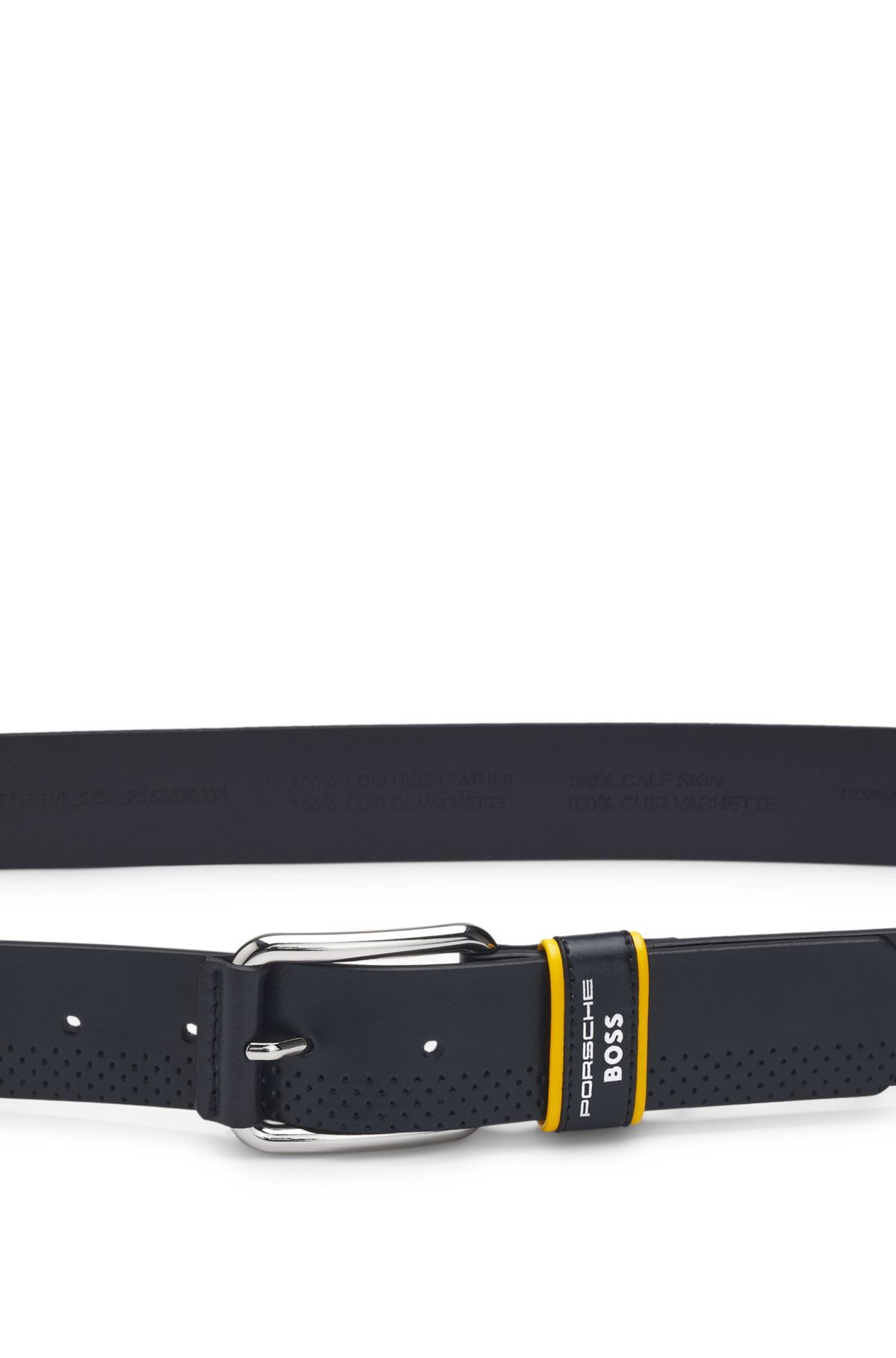 PORSCHE X BOSS PERFORATED-LEATHER BELT WITH BRANDED KEEPER - 4